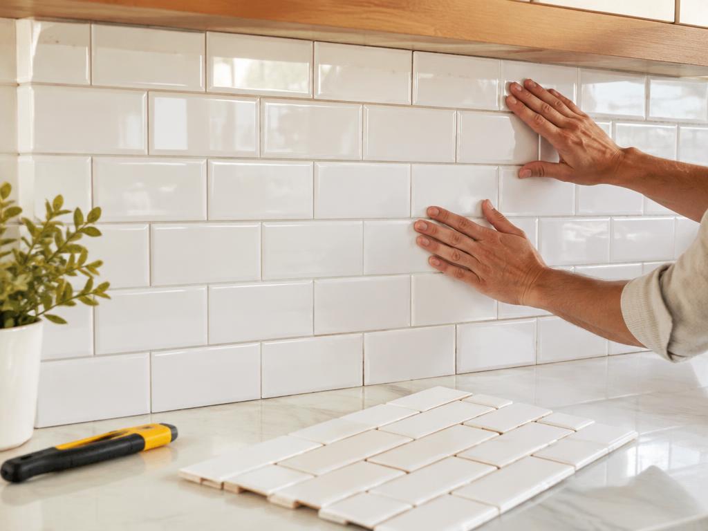 Install a Peel-and-Stick Tile Backsplash